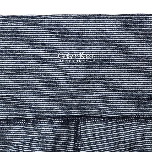 Calvin Klein Performance Navy Stripe Fold Over Leggings S - Picture 6 of 12